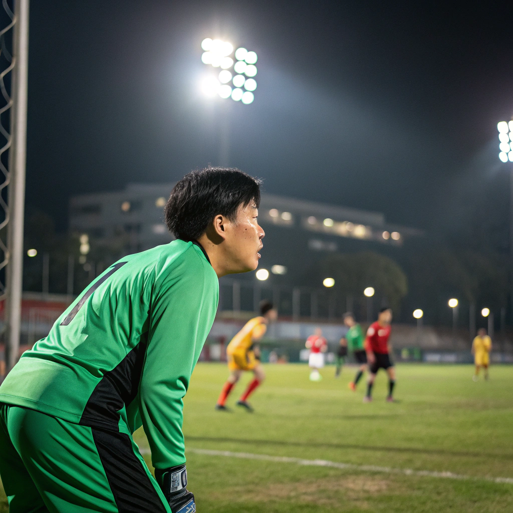 Goalkeeper making a diving save